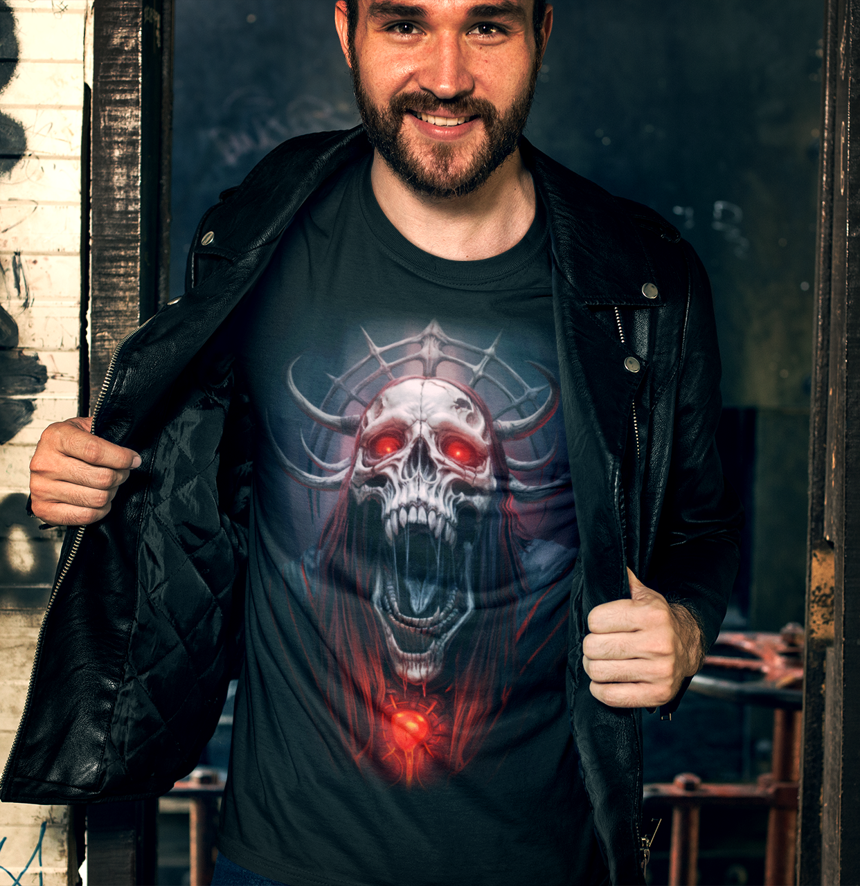 Hellborn Demon Lich King T-Shirt | Gothic Horror Tee | Unisex Adults Teens | Dark Fantasy Shirt