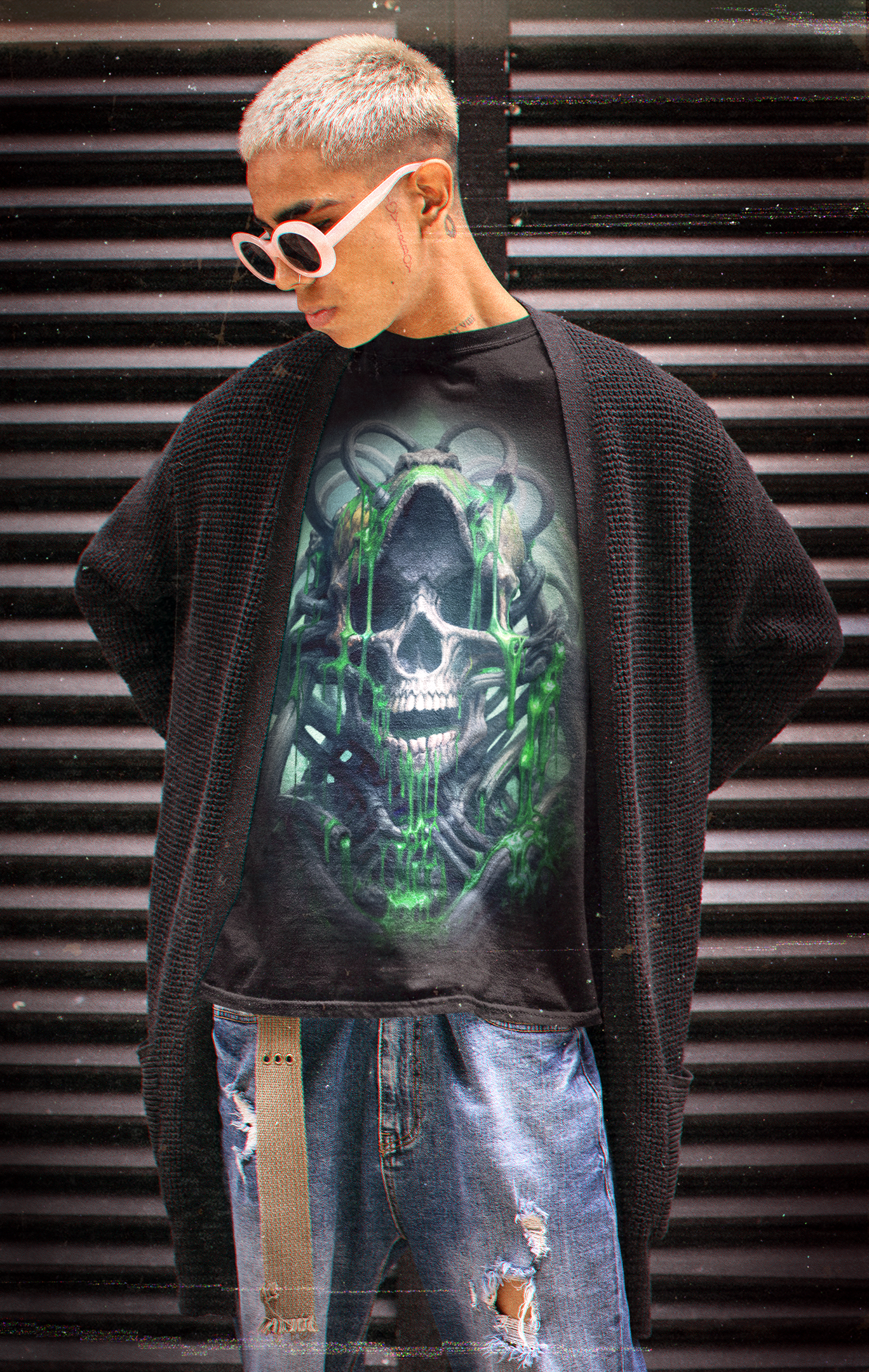 Oozing Toxic Bio-Skull T-Shirt – Gothic Dark Fantasy Horror Art by DarkAtomic