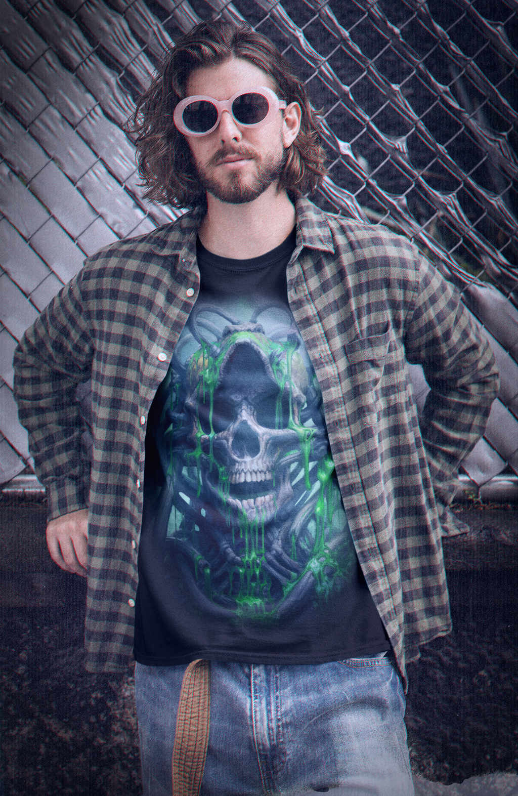 Oozing Toxic Bio-Skull T-Shirt – Gothic Dark Fantasy Horror Art by DarkAtomic