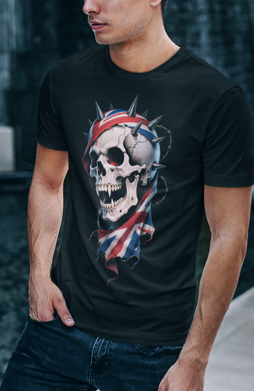 British Reaper T-Shirt | Heavy Metal Gothic Skull & Union Jack