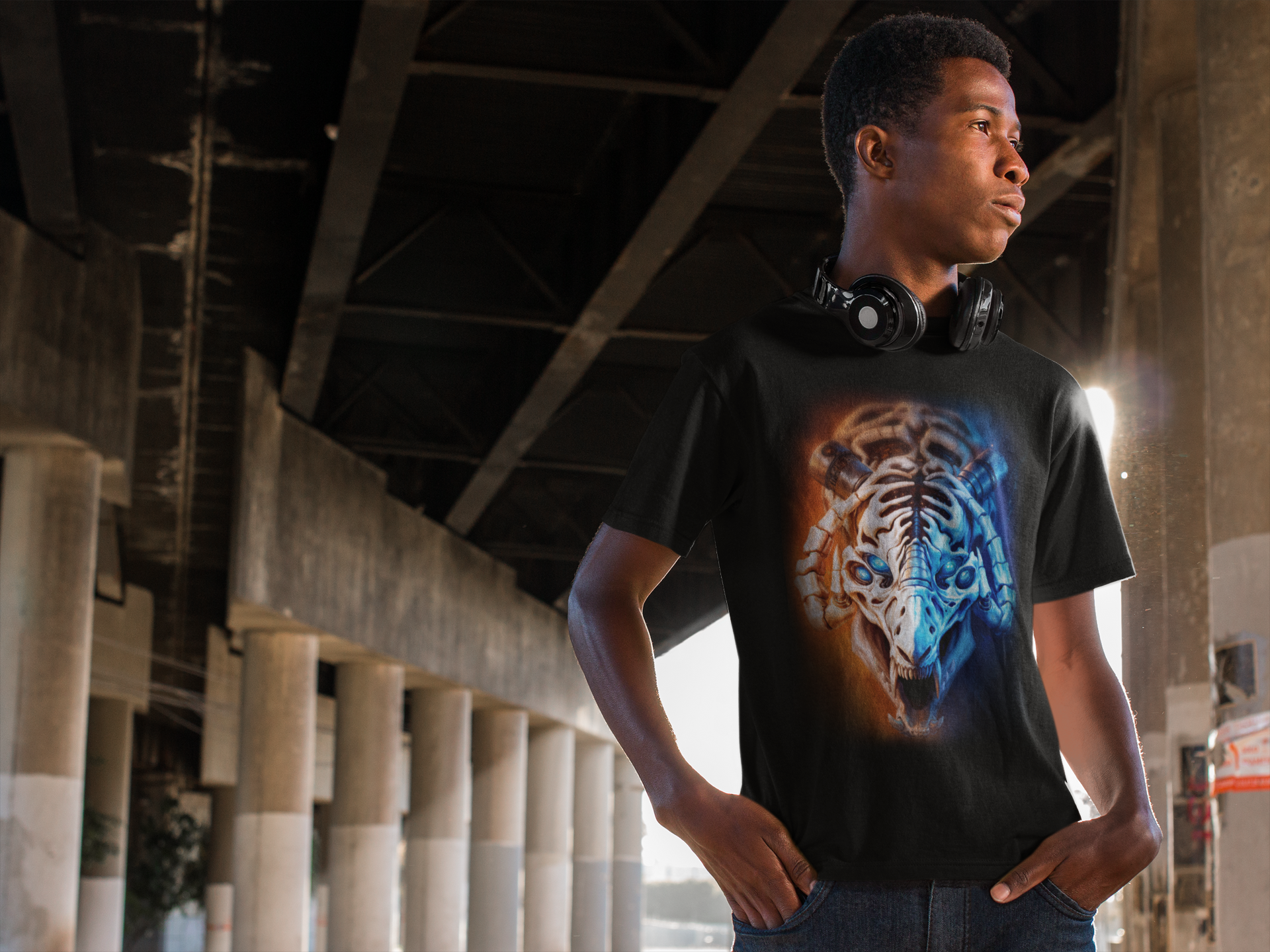 Cybernetic Skull Beast T-Shirt | Gothic Horror Robot Monster Tee | Unisex Adults Teens Graphic Shirt