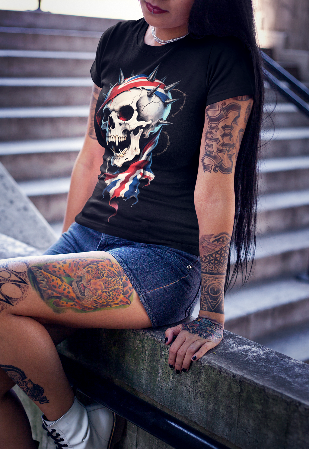 British Reaper T-Shirt | Heavy Metal Gothic Skull & Union Jack