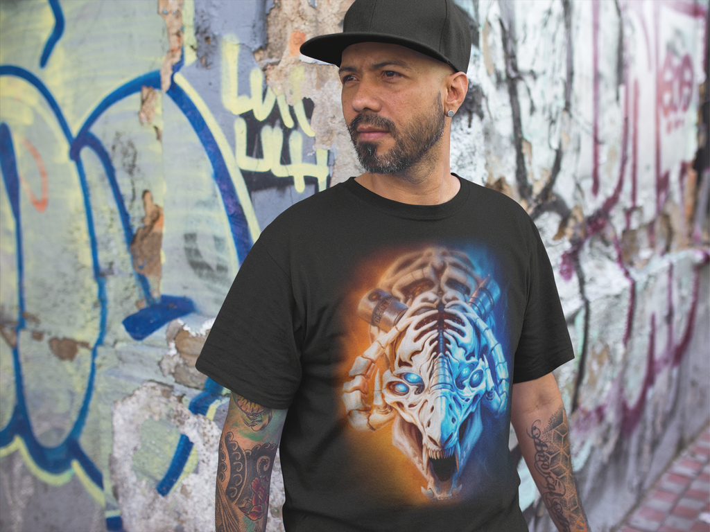 Cybernetic Skull Beast T-Shirt | Gothic Horror Robot Monster Tee | Unisex Adults Teens Graphic Shirt