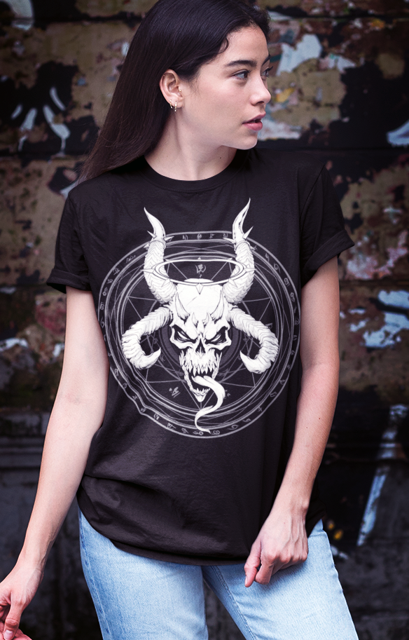 Divine Skull of Death | Occult Skull & Sigil Gothic T-Shirt